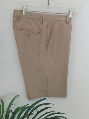 Greg Norman Collection Men's Tan Flat-Front Shorts